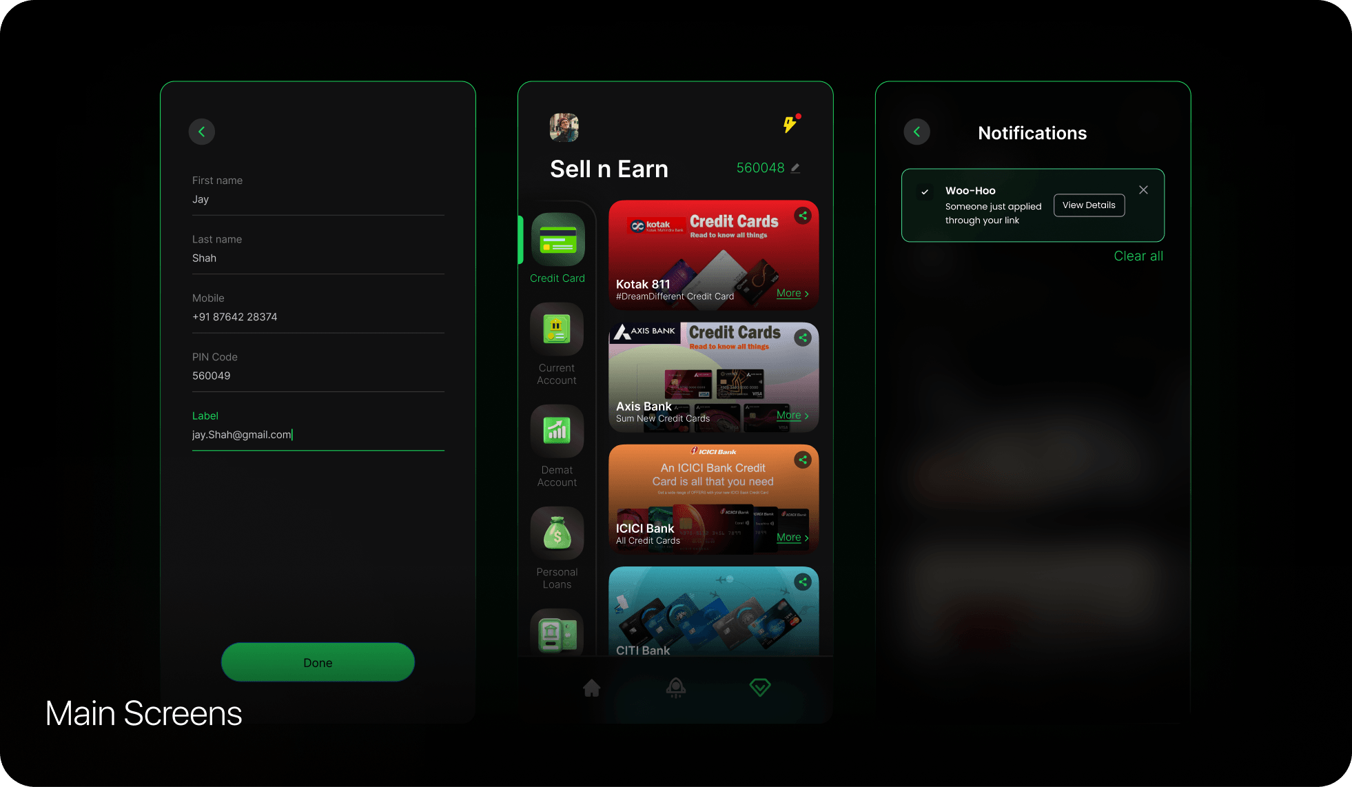Mobile Design work sample