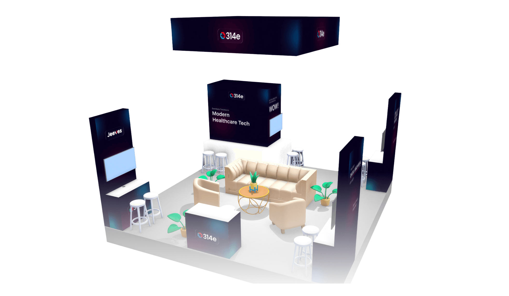 Booth in 3D, dark option