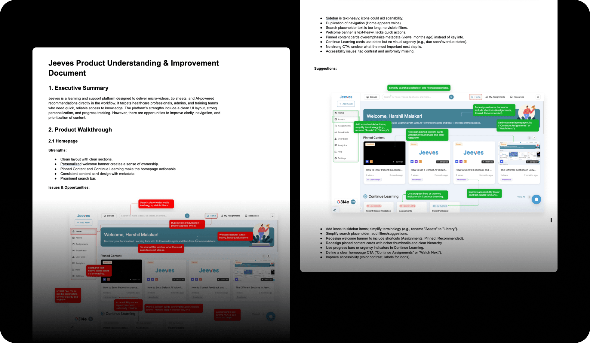 Product UI audit, part one