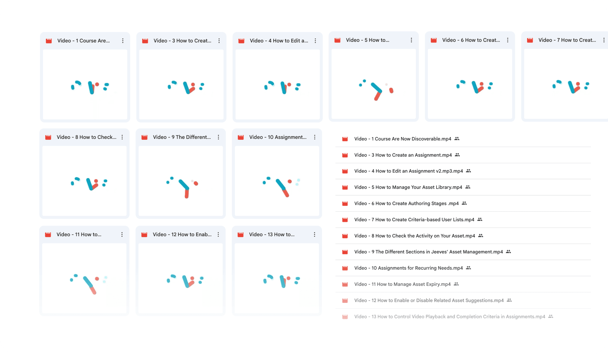 A complete in-product tutorial system (15+ videos)