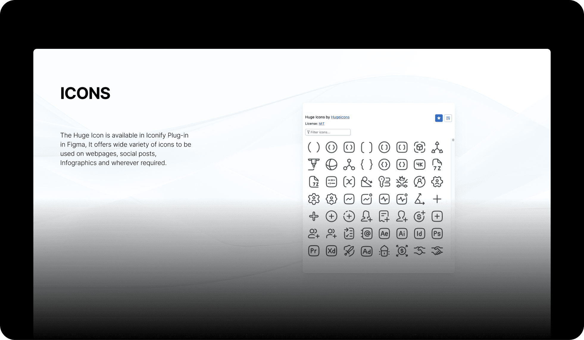 Icons: 40+ custom icons