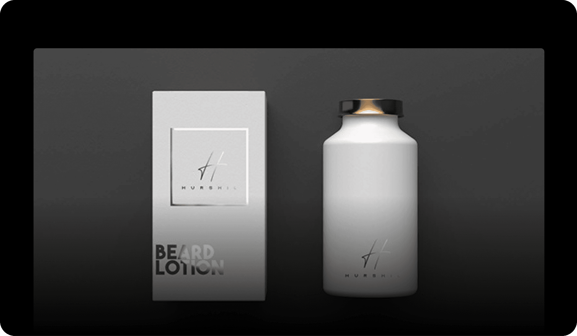 Beard-care box and bottle mockup