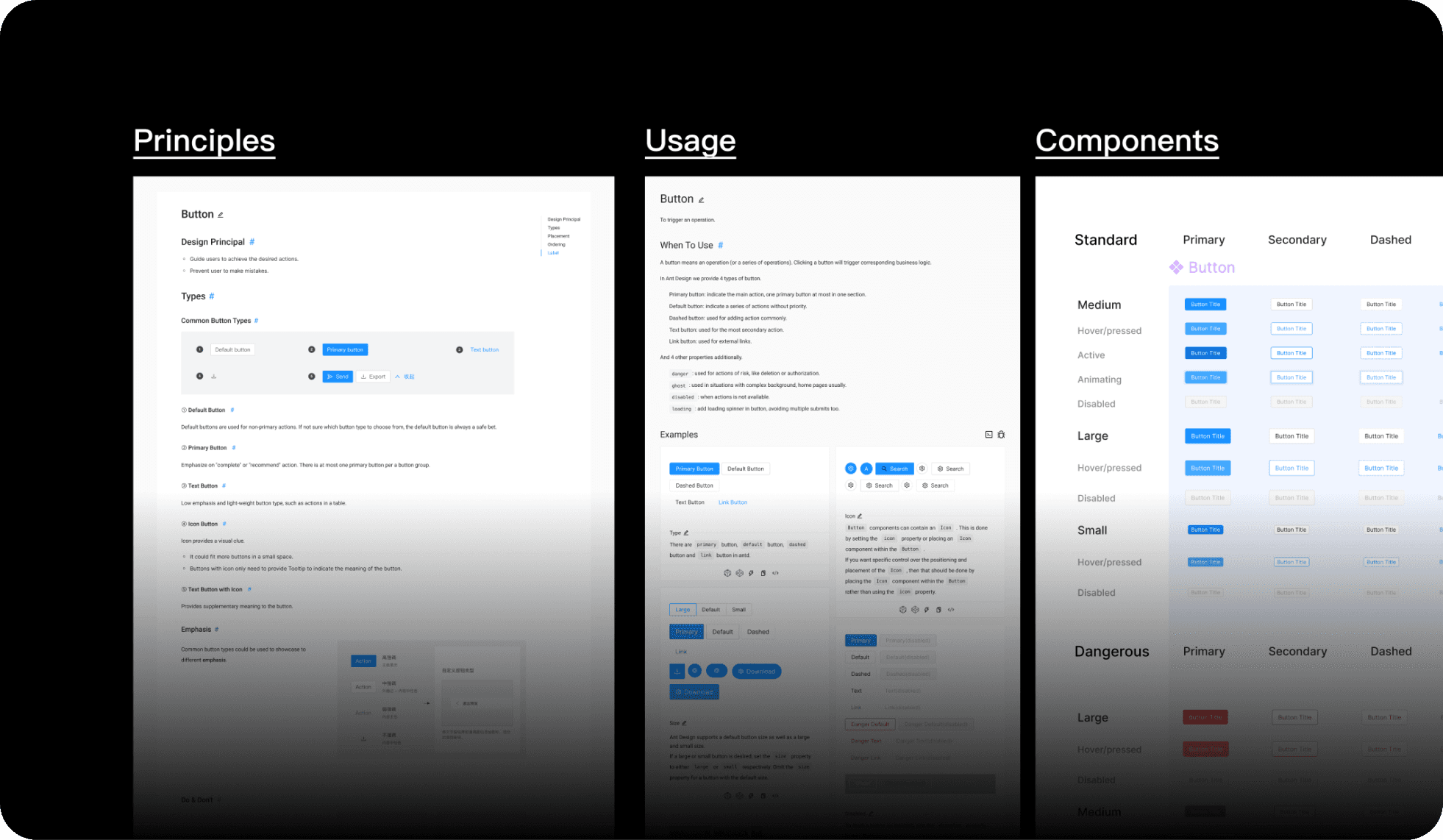 Design system: button principles, usage, and components