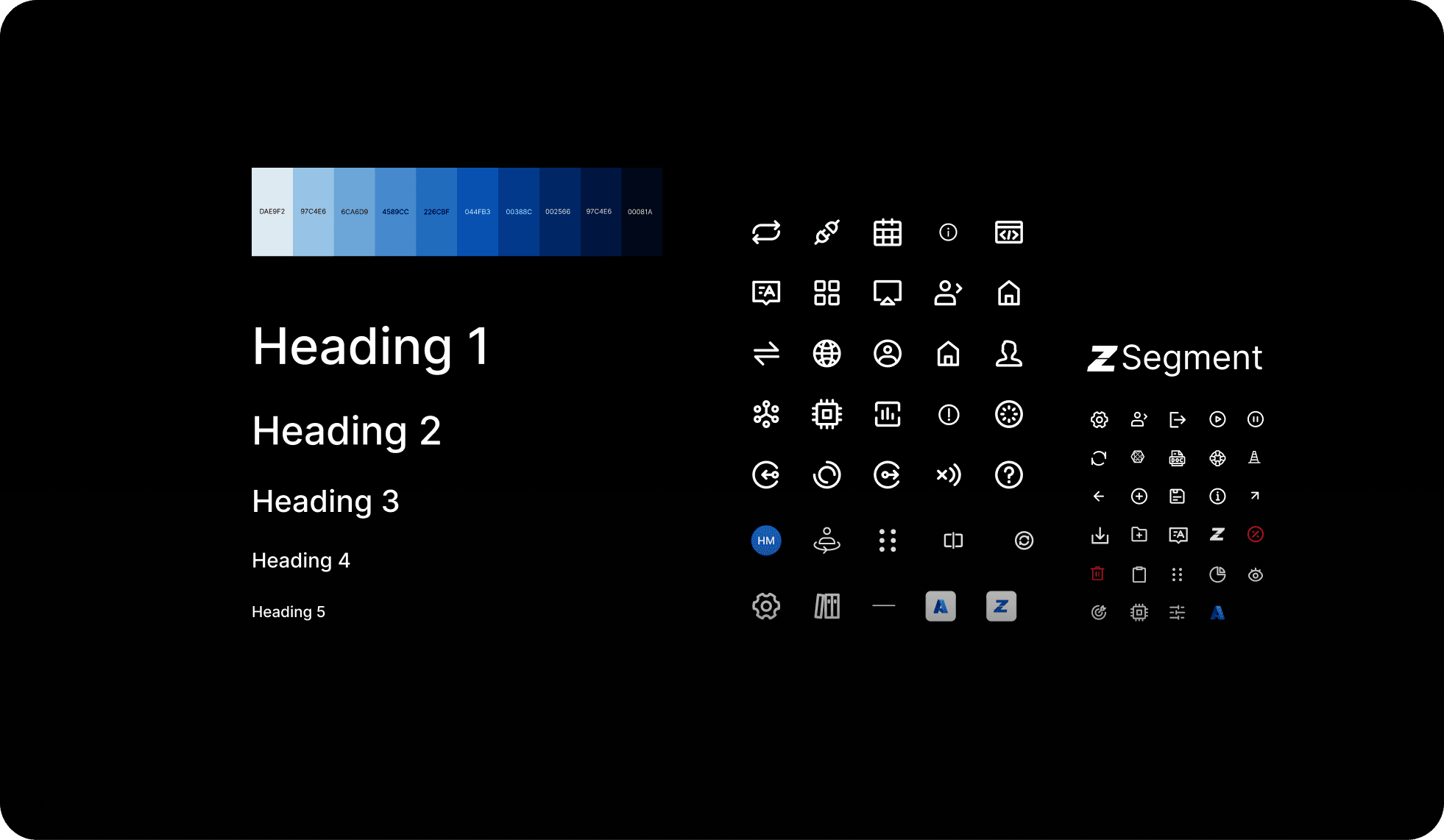 Design system: custom icon set alongside the type scale