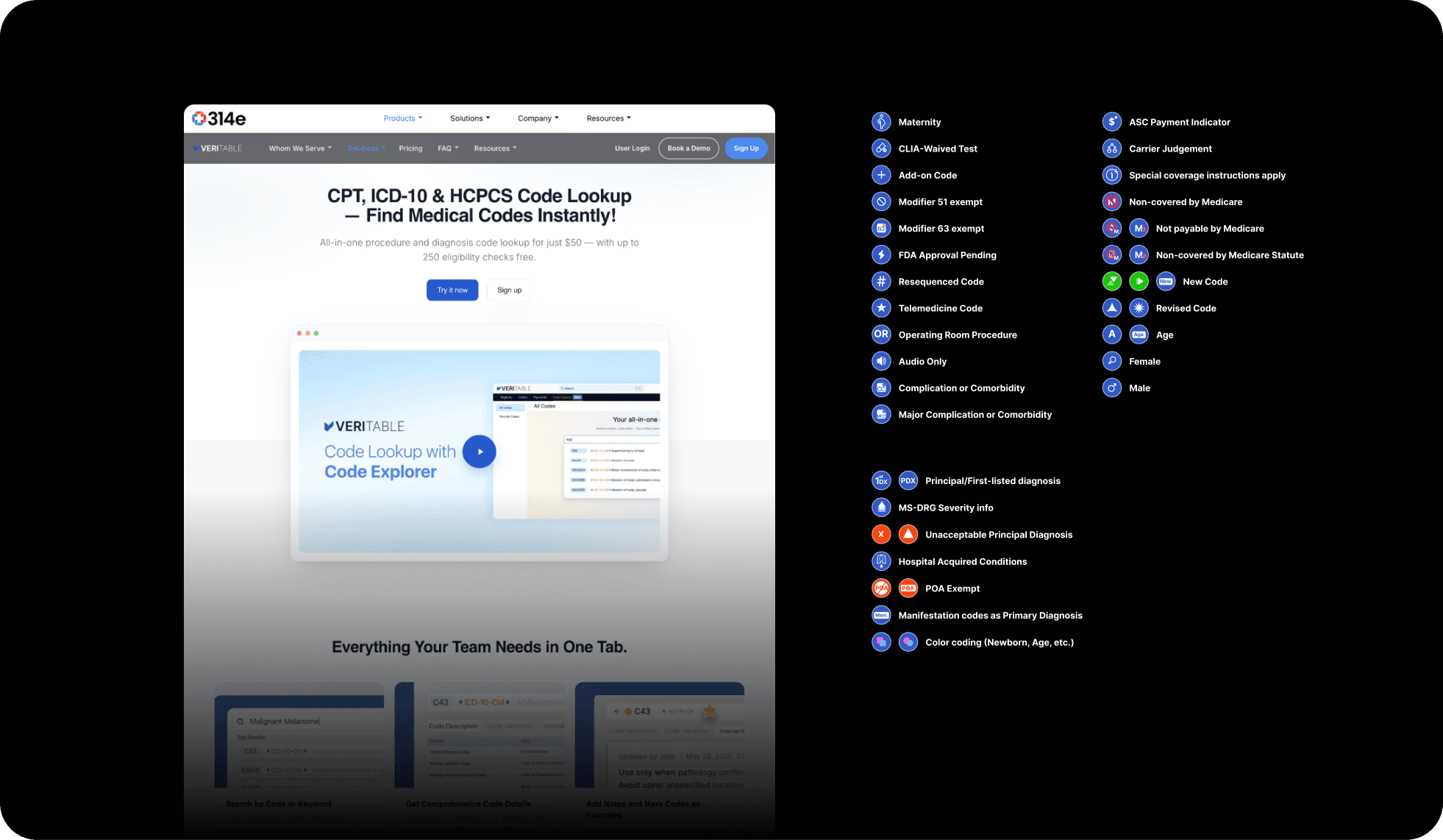 The Code Explorer landing page with a custom icon set